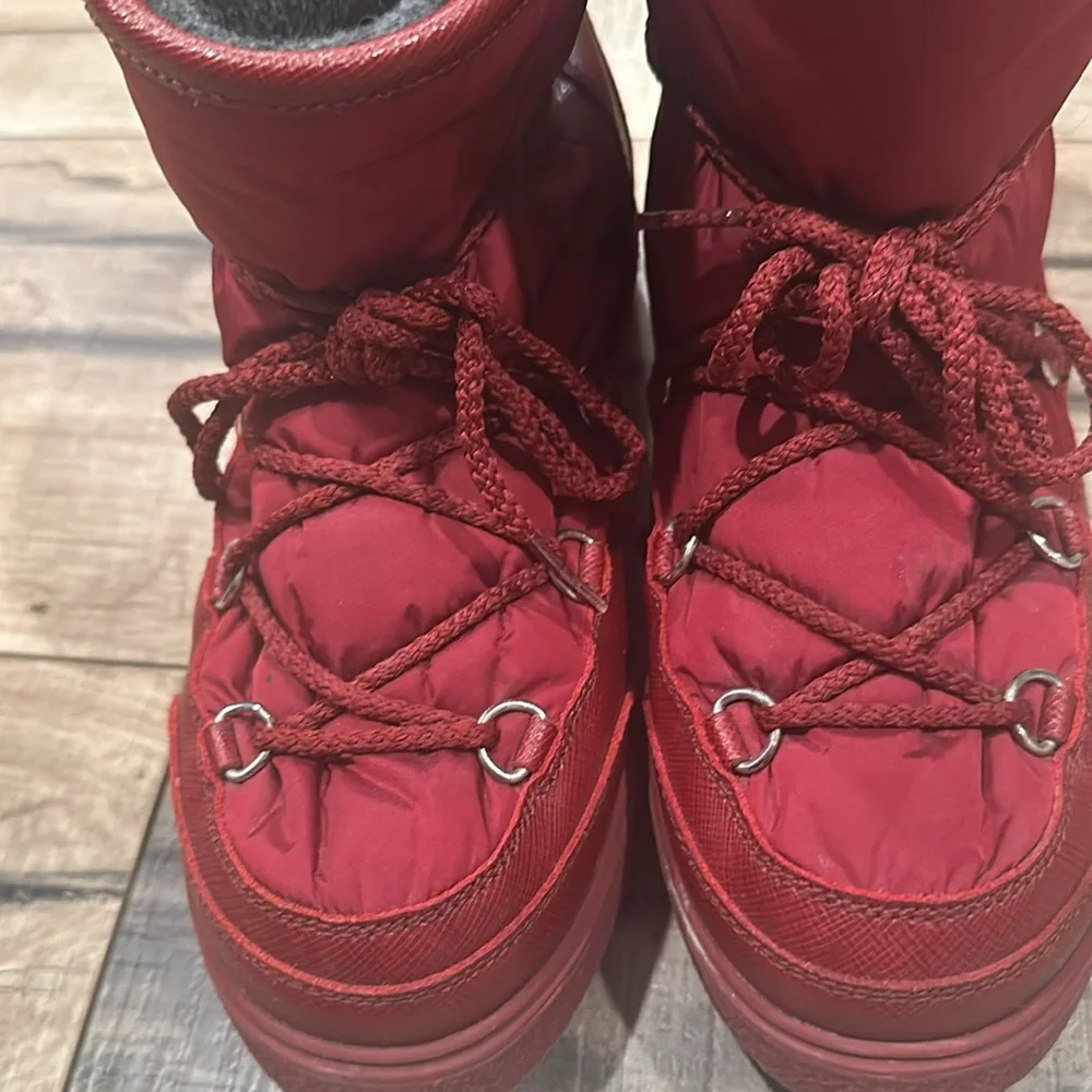 Moncler Red Winter Rain Boots